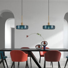 Load image into Gallery viewer, INSPIRA LIFESTYLES - Ocean View Glass Pendant - ANTIQUE BRASS, BLUE, BRASS, CHANDELIER, GLASS SHADE, GOLD, HANGING LIGHT, LED, LIGHT FIXTURE, LIGHTING, LIGHTS, MINIMALIST, MODERN, PENDANT