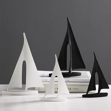 Load image into Gallery viewer, INSPIRA LIFESTYLES - Abstract Sailboat Sculpture - ACCESSORIES, ART, BLACK AND WHITE, DECOR, DECORATION, DECORATIVE, MODERN, SCULPTURE