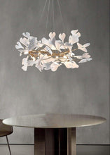 Load image into Gallery viewer, INSPIRA LIFESTYLES - Sculptural Leaf Chandelier - ACCENT LIGHT, BEDROOM LIGHT, BRANCH LIGHT, CHANDELIER, DINING LIGHT, FEATURE LIGHT, HANGING LIGHT, LIGHT, LIGHT FIXTURE, LIGHTING, LIGHTS, LINEAR LIGHT, LIVING ROOM LIGHT, PENDANT LIGHT, RESTAURANT LIGHT, SCULPTURAL LIGHT, TREE LIGHT