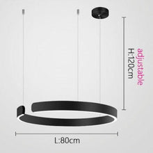 Load image into Gallery viewer, INSPIRA LIFESTYLES - Cuff Circular Pendant - ABSTRACT, HANGING RING LIGHT, LED, LED CHANDELIER, LED LIGHT, LED LIGHT RING, LIGHT, LIGHT FIXTURE, LIGHTING, LIGHTS, MINIMALIST LIGHT, MODERN CHANDLIER, MODERN PENDANT LIGHT, SCULPTURAL LIGHT, SIMPLE DESIGN