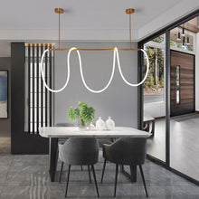 Load image into Gallery viewer, INSPIRA LIFESTYLES - Linear Rope Chandelier - ACCENT LIGHT, LED, LED CHANDELIER, LED LIGHT, LED ROPE CHANDELIER, LIGHT, LIGHT FIXTURE, LIGHTING, LIGHTS, MINIMALIST LIGHT, MODERN CHANDELIER, MODERN PENDANT LIGHT, SCULPTURAL LIGHT, SIMPLE DESIGN