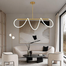 Load image into Gallery viewer, INSPIRA LIFESTYLES - Linear Rope Chandelier - ACCENT LIGHT, LED, LED CHANDELIER, LED LIGHT, LED ROPE CHANDELIER, LIGHT, LIGHT FIXTURE, LIGHTING, LIGHTS, MINIMALIST LIGHT, MODERN CHANDELIER, MODERN PENDANT LIGHT, SCULPTURAL LIGHT, SIMPLE DESIGN