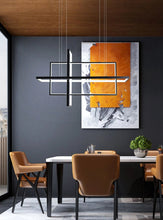 Load image into Gallery viewer, INSPIRA LIFESTYLES - Geometric Rectangles LED Chandelier - ACCENT LIGHT, BLACK, CHANDELIER, DINING LIGHT, FEATURE LIGHT, GEOMETRIC, GEOMETRIC LIGHT, HANGING LIGHT, LED, LED LIGHT, LIGHT, LIGHT FIXTURE, LIGHTING, LIGHTS, MINIMALIST, MODERN, MODERN CHANDELIER, PENDANT, PENDANT LIGHT, RECTANGLE LIGHT, WHITE