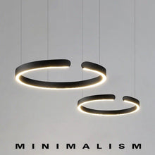 Load image into Gallery viewer, INSPIRA LIFESTYLES - Cuff Circular Pendant - ABSTRACT, HANGING RING LIGHT, LED, LED CHANDELIER, LED LIGHT, LED LIGHT RING, LIGHT, LIGHT FIXTURE, LIGHTING, LIGHTS, MINIMALIST LIGHT, MODERN CHANDLIER, MODERN PENDANT LIGHT, SCULPTURAL LIGHT, SIMPLE DESIGN