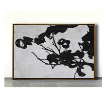 Load image into Gallery viewer, INSPIRA LIFESTYLES - Dahlia Abstract Oil Painting - ART, BLACK ABSTRACT PAINTING, CANVAS ART, CONTEMPORARY ART, FLORAL ART, FRAMED ART, HANGING ART, LARGE PAINTING, LARGE SCALE ART, MINIMALIST PAINTING, MODERN ART, OIL PAINTING, PAINTING, UNFRAMED ART, WALL ART