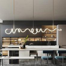 Load image into Gallery viewer, INSPIRA LIFESTYLES - Linear Rope Chandelier - ACCENT LIGHT, LED, LED CHANDELIER, LED LIGHT, LED ROPE CHANDELIER, LIGHT, LIGHT FIXTURE, LIGHTING, LIGHTS, MINIMALIST LIGHT, MODERN CHANDELIER, MODERN PENDANT LIGHT, SCULPTURAL LIGHT, SIMPLE DESIGN