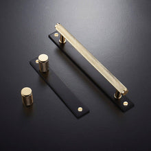 Load image into Gallery viewer, INSPIRA LIFESTYLES - Maxx Knob & Pull Handles - BLACK AND GOLD PULLS, BRASS HARDWARE, CABINET HARDWARE, CABINET PULL, CLOSET PULL, DOOR PULL, DOOR PULLS, DRAWER PULL, DRAWER PULLS, FURNITURE HANDLES, FURNITURE KNOBS, HARDWARE, KNOBS, KNURLED DOOR PULLS, KNURLED DRAWER PULLS, MATTE BLACK HARDWARE, PULLS