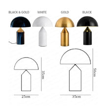 Load image into Gallery viewer, INSPIRA LIFESTYLES - Metal Mushroom Table Lamp - ACCENT LIGHT, ATOLLO TABLE LAMP, BEDROOM LIGHT, BEDSIDE LIGHT, DESK LAMP, DOME LIGHT, LIGHT, LIGHTING, LIGHTS, LIVING ROOM LIGHT, METAL TABLE LAMP, MUSHROOM LAMP, POST MODERN, RETRO TABLE LAMP, TABLE LAMP, Vico Magistretti