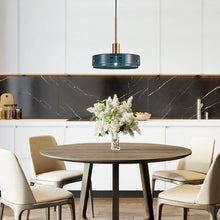 Load image into Gallery viewer, INSPIRA LIFESTYLES - Ocean View Glass Pendant - ANTIQUE BRASS, BLUE, BRASS, CHANDELIER, GLASS SHADE, GOLD, HANGING LIGHT, LED, LIGHT FIXTURE, LIGHTING, LIGHTS, MINIMALIST, MODERN, PENDANT