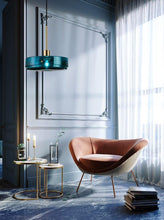 Load image into Gallery viewer, INSPIRA LIFESTYLES - Ocean View Glass Pendant - ANTIQUE BRASS, BLUE, BRASS, CHANDELIER, GLASS SHADE, GOLD, HANGING LIGHT, LED, LIGHT FIXTURE, LIGHTING, LIGHTS, MINIMALIST, MODERN, PENDANT