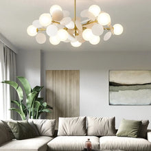 Load image into Gallery viewer, INSPIRA LIFESTYLES - Pop-Art Monochrome Chandelier - CHANDELIER, GLASS GLOBE CHANDELIER, GLOBE CHANDELIER, GLOBE LIGHT, LIGHT, LIGHT FIXTURE, LIGHTING, MODERN CHANDELIER, MODERN CHANDLIER, MODERN PENDANT, PENDANT, POP ART, SPUTNIK CHANDELIER