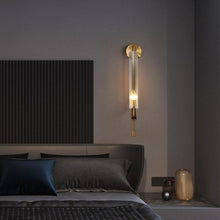 Load image into Gallery viewer, INSPIRA LIFESTYLES - Ribbed Glass Wall Sconce - ACCENT LIGHT, BATHROOM LIGHT, BEDROOM LIGHT, BEDSIDE LAMP, BESIDE LIGHT, LIGHT, LIGHT FIXTURE, LIGHTING, LIGHTS, WALL ART, WALL LAMP, WALL LIGHT, WALL SCONCE