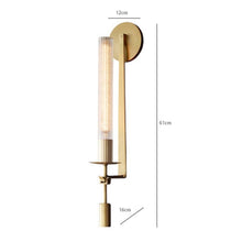 Load image into Gallery viewer, INSPIRA LIFESTYLES - Ribbed Glass Wall Sconce - ACCENT LIGHT, BATHROOM LIGHT, BEDROOM LIGHT, BEDSIDE LAMP, BESIDE LIGHT, LIGHT, LIGHT FIXTURE, LIGHTING, LIGHTS, WALL ART, WALL LAMP, WALL LIGHT, WALL SCONCE