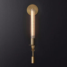 Load image into Gallery viewer, INSPIRA LIFESTYLES - Ribbed Glass Wall Sconce - ACCENT LIGHT, BATHROOM LIGHT, BEDROOM LIGHT, BEDSIDE LAMP, BESIDE LIGHT, LIGHT, LIGHT FIXTURE, LIGHTING, LIGHTS, WALL ART, WALL LAMP, WALL LIGHT, WALL SCONCE