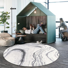 Load image into Gallery viewer, INSPIRA LIFESTYLES - White Marble Round Area Rug - ABSTRACT RUG, ACCENT RUG, ACRYLIC RUG, AREA RUG, BEDROOM CARPET, CARPET, DINING ROOM CARPET, FLOOR COVERING, FLOOR MAT, HOTEL CARPET, LIVING ROOM CARPET, MARBLE, MODERN RUG, PILE CARPET, RECTANGLE AREA RUG, RUG, RUGS, WOVEN RUG
