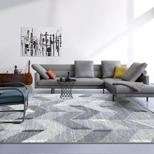 Load image into Gallery viewer, INSPIRA LIFESTYLES - Grey Chevrons Large Area Rug - AREA RUG, BEDROOM CARPET, CARPET, COMMERCIAL, DINING ROOM CARPET, FLOOR MAT, GEOMETRIC RUG, GRAY RUG, HOTEL CARPET, LIVING ROOM CARPET, MODERN RUG, MONOCHROME RUG, PILE CARPET, POLYESTER RUG, RECTANGLE AREA RUG, RUG, RUGS, WOVEN RUG