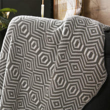 Load image into Gallery viewer, INSPIRA LIFESTYLES - Retro Geometric Knit Throw - ACCENT THROW, BED THROW, BLANKET, DECORATIVE THROW, KNIT THROW, KNITTED BLANKET, SOFTGOODS, TASSEL THROW, THROW, THROW BLANKET, TRAVEL BLANKET, YARN THROW