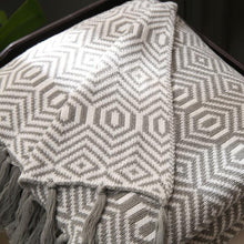 Load image into Gallery viewer, INSPIRA LIFESTYLES - Retro Geometric Knit Throw - ACCENT THROW, BED THROW, BLANKET, DECORATIVE THROW, KNIT THROW, KNITTED BLANKET, SOFTGOODS, TASSEL THROW, THROW, THROW BLANKET, TRAVEL BLANKET, YARN THROW