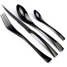 Load image into Gallery viewer, INSPIRA LIFESTYLES - Polished Modern Cutlery Set - 24 PCS - CUTLERY, DINNER WARE, FORK, KNIFE, MODERN CUTLERY, SERVING WARE, SPOON, STAINLESS STEEL, TABLEWARE