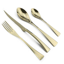 Load image into Gallery viewer, INSPIRA LIFESTYLES - Polished Modern Cutlery Set - 24 PCS - CUTLERY, DINNER WARE, FORK, KNIFE, MODERN CUTLERY, SERVING WARE, SPOON, STAINLESS STEEL, TABLEWARE