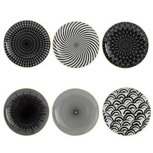 Load image into Gallery viewer, INSPIRA LIFESTYLES - Black & White Graphic Pattern Plate - BLACK & WHITE, DESSERT PLATE, DINNER PLATE, MODERN PLATES, MONOCHROME, PLATE, PLATES, SALAD PLATE, TABLEWARE
