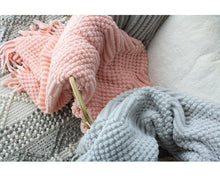 Load image into Gallery viewer, INSPIRA LIFESTYLES - Textured Tassel Knit Throw - ACCENT THROW, BED THROW, BLANKET, DECORATIVE THROW, KNIT THROW, KNITTED BLANKET, SOFTGOODS, THROW, THROW BLANKET, TRAVEL BLANKET, YARN THROW