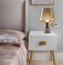 Load image into Gallery viewer, INSPIRA LIFESTYLES - Vision Cement Table Lamp - BEDROOM LIGHT, BEDSIDE LIGHT, GLASS SHADE, LAMP, LIGHT FIXTURE, LIGHTING, LIGHTS, LIVING ROOM LIGHT, SCULPTURAL LIGHT