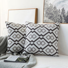 Load image into Gallery viewer, INSPIRA LIFESTYLES - Nouveau Cotton Embroidered Pillow - ACCENT PILLOW, ACCESSORIES, COTTON, CUSHION, DECORATIVE PILLOW, DIAMOND, EMBROIDERED, FLORAL, HOME DECOR, PILLOW, POLYESTER, QUADRAFOIL, SOFTGOODS, THROW PILLOW