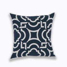 Load image into Gallery viewer, INSPIRA LIFESTYLES - Classic Motif Embroidered Pillow - ACCENT PILLOW, ACCESSORIES, CANVAS, CLASSIC, Classic Blue Black & White Embroidered Pillow, COTTON, CUSHION, DECORATIVE PILLOW, DEMASK, EMBROIDERED, FILIGREE, HOME DECOR, PILLOW, QUADRAFOIL, SOFTGOODS, THROW PILLOW, TRADITIONAL