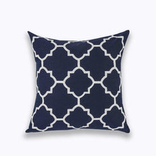Load image into Gallery viewer, INSPIRA LIFESTYLES - Classic Motif Embroidered Pillow - ACCENT PILLOW, ACCESSORIES, CANVAS, CLASSIC, Classic Blue Black & White Embroidered Pillow, COTTON, CUSHION, DECORATIVE PILLOW, DEMASK, EMBROIDERED, FILIGREE, HOME DECOR, PILLOW, QUADRAFOIL, SOFTGOODS, THROW PILLOW, TRADITIONAL