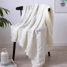 Load image into Gallery viewer, INSPIRA LIFESTYLES - Zigzag Lace Knitted Throw - ACCENT THROW, BED THROW, BLANKET, DECORATIVE THROW, KNIT BLANKET, KNIT THROW, KNITTED BLANKET, SOFTGOODS, THROW, THROW BLANKET, TRAVEL BLANKET, YARN THROW