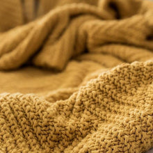 Load image into Gallery viewer, INSPIRA LIFESTYLES - Mustard Chevron Knit Throw - ACCENT THROW, BED THROW, BLANKET, DECORATIVE THROW, KNIT THROW, KNITTED BLANKET, SOFTGOODS, TASSEL THROW, THROW, THROW BLANKET, TRAVEL BLANKET, YARN THROW