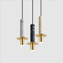 Load image into Gallery viewer, INSPIRA LIFESTYLES - Alistair LED Marble Pendant - BEDROOM LIGHT, BEDSIDE LIGHT, BRASS, DINING LIGHT, HANGING LIGHT, LED, LIGHT, LIGHT FIXTURE, LIGHTING, LIGHTS, LIVING ROOM LIGHT, MARBLE, MINIMAL, MODERN, PENDANT LIGHT, SCULPTURAL LIGHT, STONE