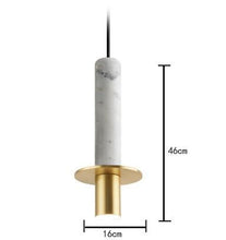 Load image into Gallery viewer, INSPIRA LIFESTYLES - Alistair LED Marble Pendant - BEDROOM LIGHT, BEDSIDE LIGHT, BRASS, DINING LIGHT, HANGING LIGHT, LED, LIGHT, LIGHT FIXTURE, LIGHTING, LIGHTS, LIVING ROOM LIGHT, MARBLE, MINIMAL, MODERN, PENDANT LIGHT, SCULPTURAL LIGHT, STONE