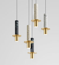 Load image into Gallery viewer, INSPIRA LIFESTYLES - Alistair LED Marble Pendant - BEDROOM LIGHT, BEDSIDE LIGHT, BRASS, DINING LIGHT, HANGING LIGHT, LED, LIGHT, LIGHT FIXTURE, LIGHTING, LIGHTS, LIVING ROOM LIGHT, MARBLE, MINIMAL, MODERN, PENDANT LIGHT, SCULPTURAL LIGHT, STONE