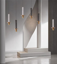 Load image into Gallery viewer, INSPIRA LIFESTYLES - Alistair LED Marble Pendant - BEDROOM LIGHT, BEDSIDE LIGHT, BRASS, DINING LIGHT, HANGING LIGHT, LED, LIGHT, LIGHT FIXTURE, LIGHTING, LIGHTS, LIVING ROOM LIGHT, MARBLE, MINIMAL, MODERN, PENDANT LIGHT, SCULPTURAL LIGHT, STONE