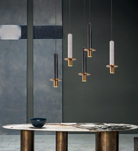 Load image into Gallery viewer, INSPIRA LIFESTYLES - Alistair LED Marble Pendant - BEDROOM LIGHT, BEDSIDE LIGHT, BRASS, DINING LIGHT, HANGING LIGHT, LED, LIGHT, LIGHT FIXTURE, LIGHTING, LIGHTS, LIVING ROOM LIGHT, MARBLE, MINIMAL, MODERN, PENDANT LIGHT, SCULPTURAL LIGHT, STONE