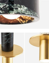 Load image into Gallery viewer, INSPIRA LIFESTYLES - Alistair LED Marble Pendant - BEDROOM LIGHT, BEDSIDE LIGHT, BRASS, DINING LIGHT, HANGING LIGHT, LED, LIGHT, LIGHT FIXTURE, LIGHTING, LIGHTS, LIVING ROOM LIGHT, MARBLE, MINIMAL, MODERN, PENDANT LIGHT, SCULPTURAL LIGHT, STONE