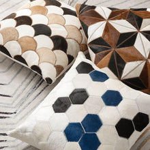 Load image into Gallery viewer, INSPIRA LIFESTYLES - Diamond Star Cowhide Pillow - ACCENT PILLOW, ACCESSORIES, CUSHION, DECORATIVE PILLOW, HOME DECOR, LEATHER, PILLOW, SOFTGOODS, THROW PILLOW