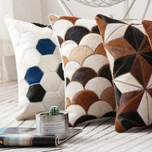 Load image into Gallery viewer, INSPIRA LIFESTYLES - Hexagon Cowhide Pillow - ACCENT PILLOW, ACCESSORIES, CUSHION, DECORATIVE PILLOW, HOME DECOR, LEATHER, PILLOW, SOFTGOODS, THROW PILLOW