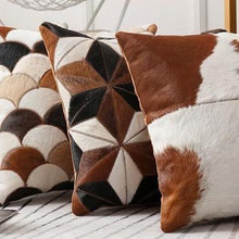 Load image into Gallery viewer, INSPIRA LIFESTYLES - Diamond Star Cowhide Pillow - ACCENT PILLOW, ACCESSORIES, CUSHION, DECORATIVE PILLOW, HOME DECOR, LEATHER, PILLOW, SOFTGOODS, THROW PILLOW