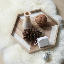 Load image into Gallery viewer, INSPIRA LIFESTYLES - Geometric Wooden Tray - DECOR, DISH, GEOMETRIC, KITCHEN, PLATE, SERVING PLATE, SERVING TRAY, TABLEWARE, TRAY, WOOD