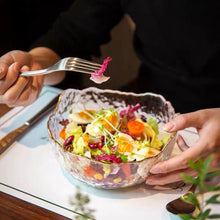 Load image into Gallery viewer, INSPIRA LIFESTYLES - Gold Rim Glass Serving Bowls - BOWL, BOWLS, FRUIT BOWL, SALAD BOWL, TABLEWARE