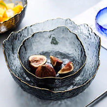 Load image into Gallery viewer, INSPIRA LIFESTYLES - Gold Rim Glass Serving Bowls - BOWL, BOWLS, FRUIT BOWL, SALAD BOWL, TABLEWARE