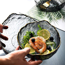 Load image into Gallery viewer, INSPIRA LIFESTYLES - Gold Rim Glass Serving Bowls - BOWL, BOWLS, FRUIT BOWL, SALAD BOWL, TABLEWARE