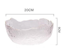 Load image into Gallery viewer, INSPIRA LIFESTYLES - Gold Rim Glass Serving Bowls - BOWL, BOWLS, FRUIT BOWL, SALAD BOWL, TABLEWARE