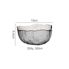 Load image into Gallery viewer, INSPIRA LIFESTYLES - Gold Rim Glass Serving Bowls - BOWL, BOWLS, FRUIT BOWL, SALAD BOWL, TABLEWARE