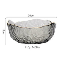 Load image into Gallery viewer, INSPIRA LIFESTYLES - Gold Rim Glass Serving Bowls - BOWL, BOWLS, FRUIT BOWL, SALAD BOWL, TABLEWARE