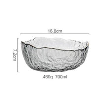 Load image into Gallery viewer, INSPIRA LIFESTYLES - Gold Rim Glass Serving Bowls - BOWL, BOWLS, FRUIT BOWL, SALAD BOWL, TABLEWARE
