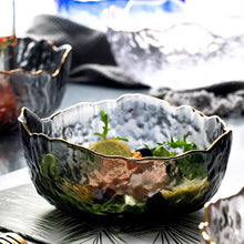 Load image into Gallery viewer, INSPIRA LIFESTYLES - Gold Rim Glass Serving Bowls - BOWL, BOWLS, FRUIT BOWL, SALAD BOWL, TABLEWARE